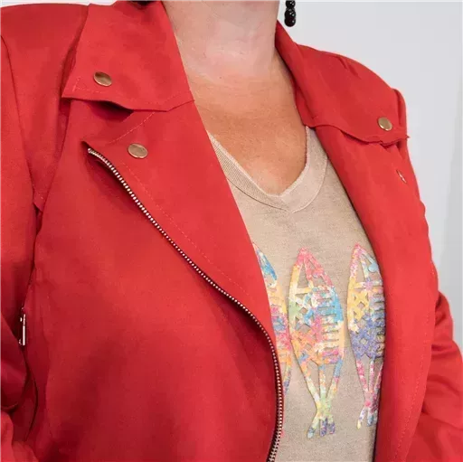 Z080. Perfecto Suédine "Jolies Formes" (T42-T48) 🇮🇹 (rouge) – Image 4