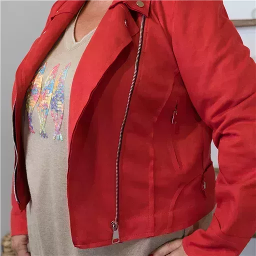 Z080. Perfecto Suédine "Jolies Formes" (T42-T48) 🇮🇹 (rouge) – Image 10