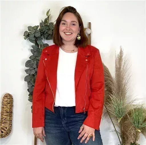 Z080. Perfecto Suédine "Jolies Formes" (T42-T48) 🇮🇹 (rouge) – Image 3