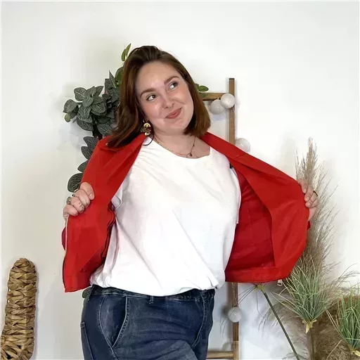 Z080. Perfecto Suédine "Jolies Formes" (T42-T48) 🇮🇹 (rouge) – Image 2