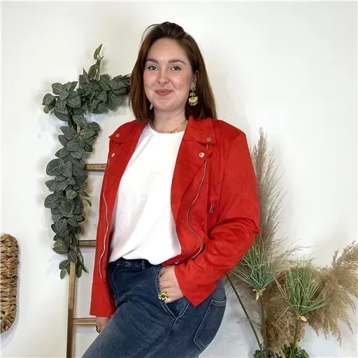 Z080. Perfecto Suédine "Jolies Formes" (T42-T48) 🇮🇹 (rouge) – Image 8