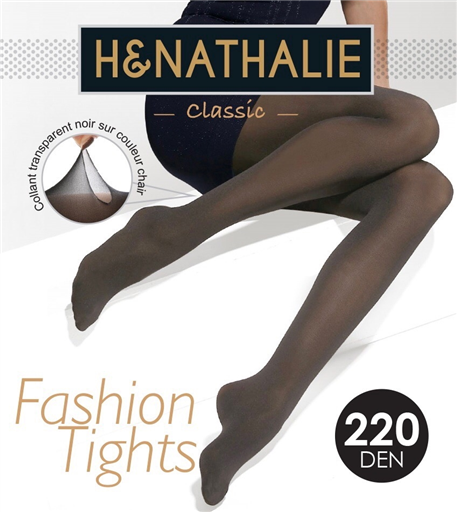 H&Nathalie Femme Collant HN sans pieds Noir opaque 80