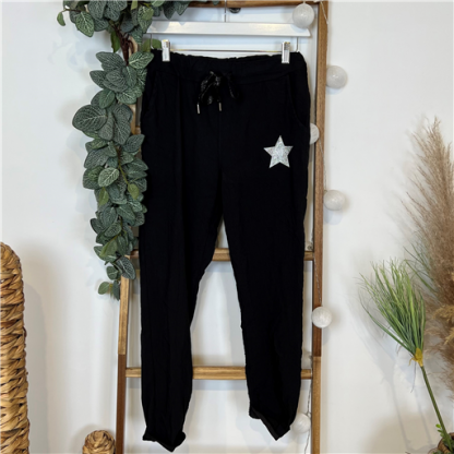 Pantalon Poche Étoile Noir