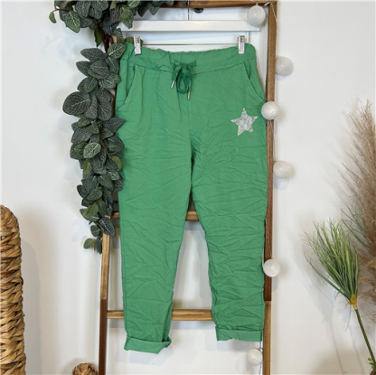 Pantalon Poche Étoile Vert
