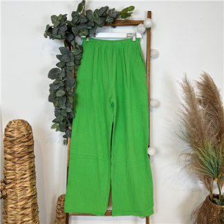Pantalon Flare Vert Coton