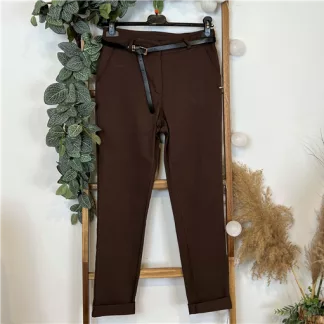 Pantalon Chino Stretch Marron