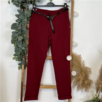 Pantalon Chino Stretch Bordeaux