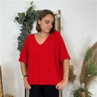 Pull Croptop Loose Rouge