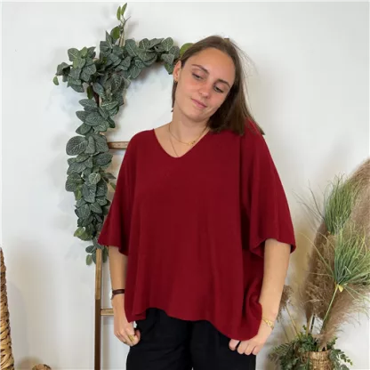 Pull Croptop Loose Bordeaux