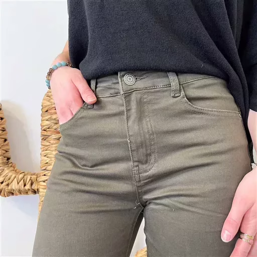 O572- Jean Slim Voggo (T36-T44) (kaki) – Image 4