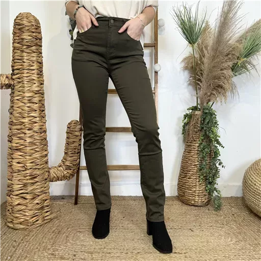 O571- Jean Droit Voggo T36-T44 (kaki) – Image 3