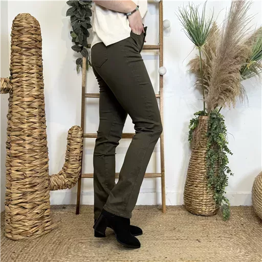 O571- Jean Droit Voggo T36-T44 (kaki) – Image 2