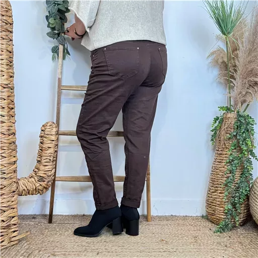 P142- Jean 7/8ème Voggo T42-T50 (marron) – Image 3