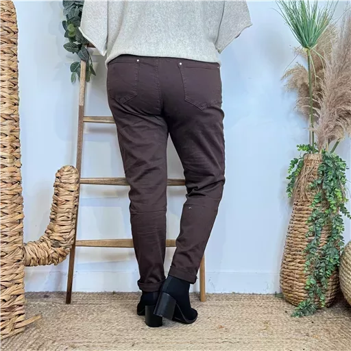 P142- Jean 7/8ème Voggo T42-T50 (marron) – Image 4