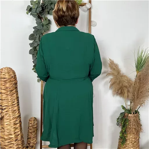 Z393- Christy Robe unie (T44-T52) (vert sapin) – Image 5