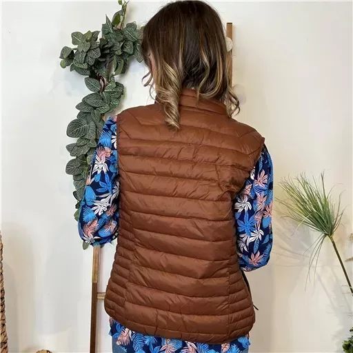 K885- Doudoune sans manche Melya (T36-T44) (marron) – Image 5