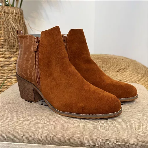 Bottines Bi-Matières Camel LadyGlory