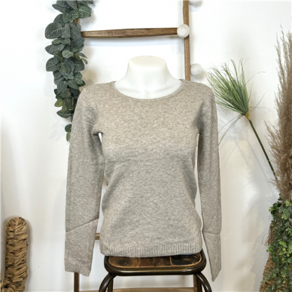 Pull Tricotonic Rond Taupe