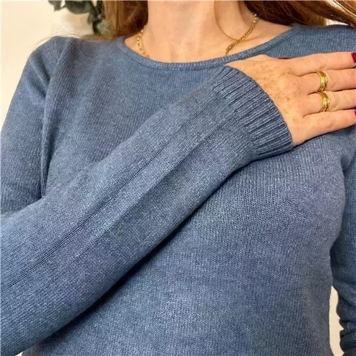 Y251- Pull Laine Cachemire "Tricotonic" (les T36&40) (bleu indigo) – Image 5