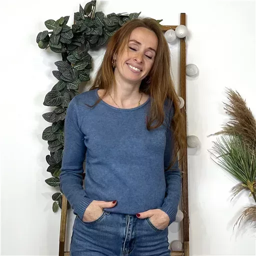 Y251- Pull Laine Cachemire "Tricotonic" (les T36&40) (bleu indigo) – Image 3