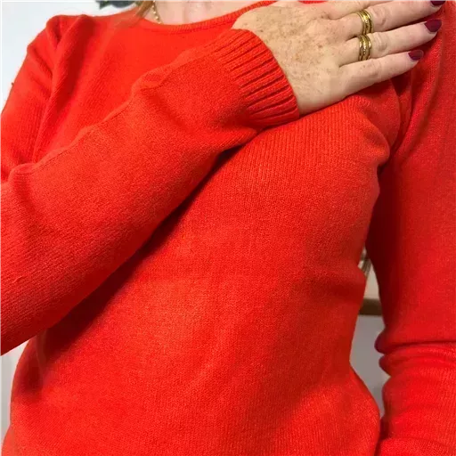 Y251- Pull Laine Cachemire "Tricotonic" (les T36&40) (orange) – Image 4