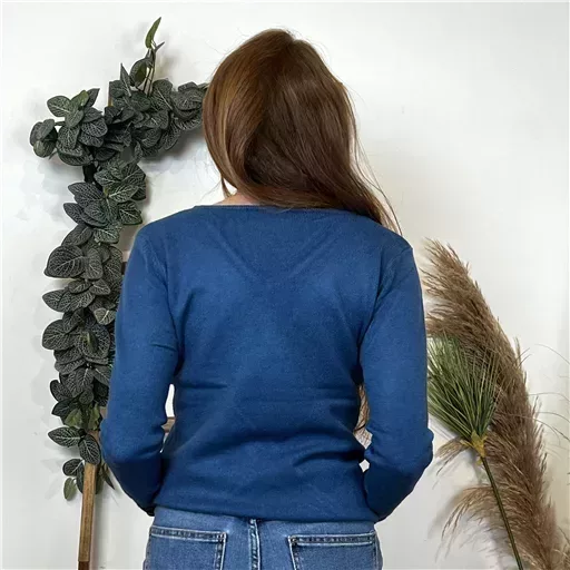 Y248- Pull Laine Cachemire "Tricotonic" (les T36&40) (bleu pétrole) – Image 8