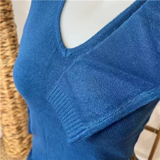 Y248- Pull Laine Cachemire "Tricotonic" (les T36&40) (bleu pétrole) – Image 7