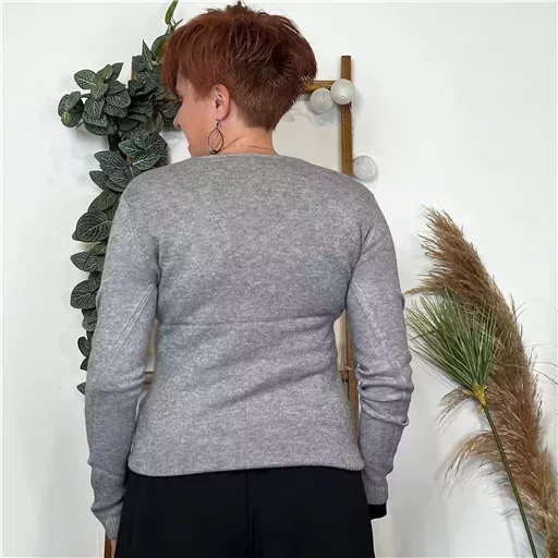 Y248- Pull Laine Cachemire "Tricotonic" (les T36&40) (gris) – Image 9
