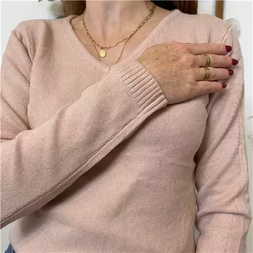 Y248- Pull Laine Cachemire "Tricotonic" (les T36&40) (rose poudré) – Image 8