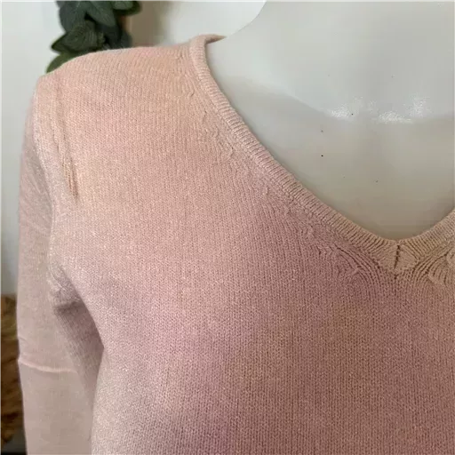 Y248- Pull Laine Cachemire "Tricotonic" (les T36&40) (rose poudré) – Image 6