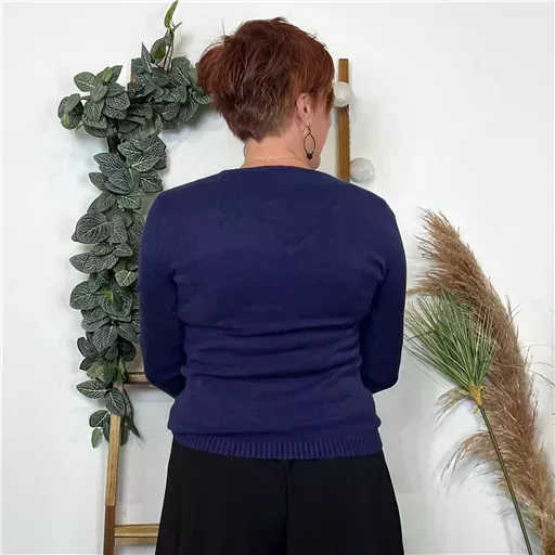 Y248- Pull Laine Cachemire "Tricotonic" (les T36&40) (marine) – Image 8