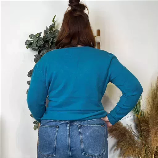 Y250- Pull Laine Cachemire "Tricotonic" (T44-T48) (bleu canard) – Image 9