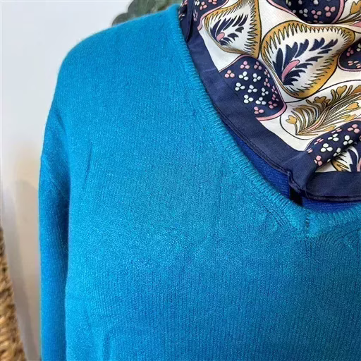 Y250- Pull Laine Cachemire "Tricotonic" (T44-T48) (bleu canard) – Image 10