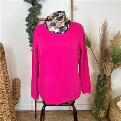 Pull Tricotonic Fuchsia Rond