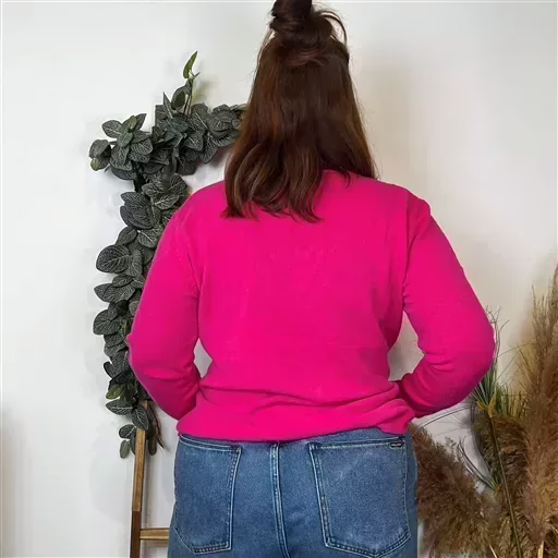 Y250- Pull Laine Cachemire "Tricotonic" (T44-T48) (fuchsia) – Image 6