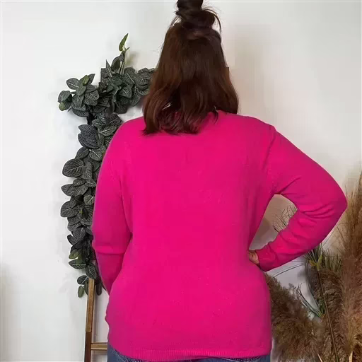 Y250- Pull Laine Cachemire "Tricotonic" (T44-T48) (fuchsia) – Image 8