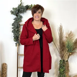 Manteau Rouge Bouclettes Fines