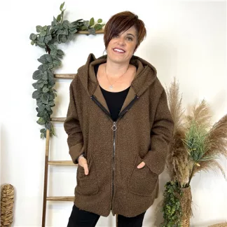 Manteau Bouclettes Marron