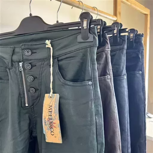 P068- Jean Enduit Melly&Co fourré (T34-T42) (vert sapin) – Image 8