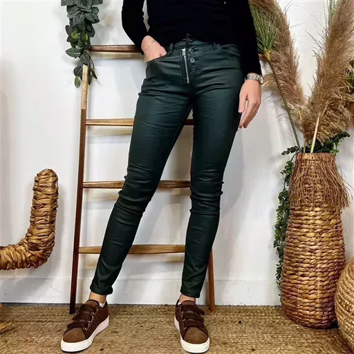 P068- Jean Enduit Melly&Co fourré (T34-T42) (vert sapin) – Image 9