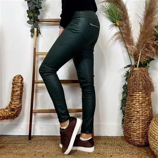 P068- Jean Enduit Melly&Co fourré (T34-T42) (vert sapin) – Image 10