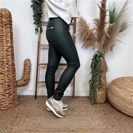 P068- Jean Enduit Melly&Co fourré (T34-T42) (vert sapin) – Image 3