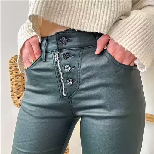 P068- Jean Enduit Melly&Co fourré (T34-T42) (vert sapin) – Image 4