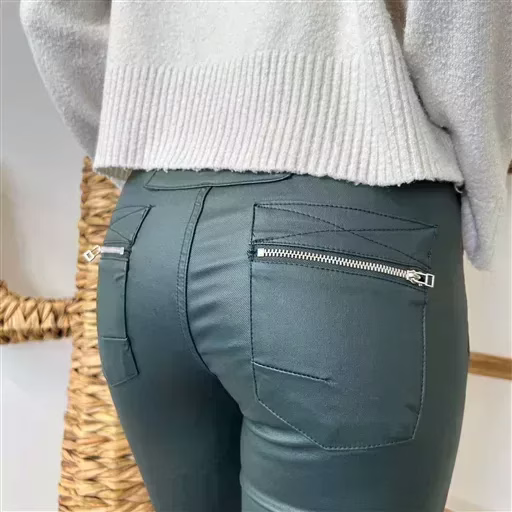 P068- Jean Enduit Melly&Co fourré (T34-T42) (vert sapin) – Image 5