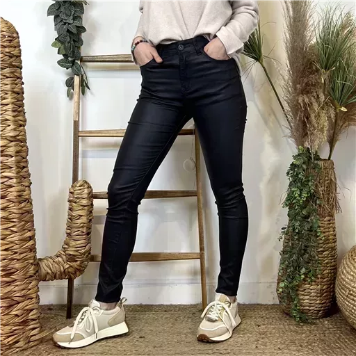 M969- Jean coupe slim Enduit (T36-T44) (marine) – Image 6