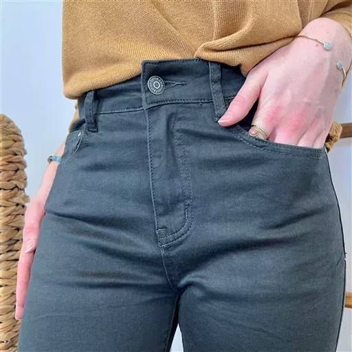 O549- Jean 7/8ème Voggo T36 T44 (vert bouteille) – Image 5