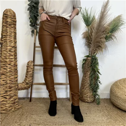 Jean Enduit Slim Camel