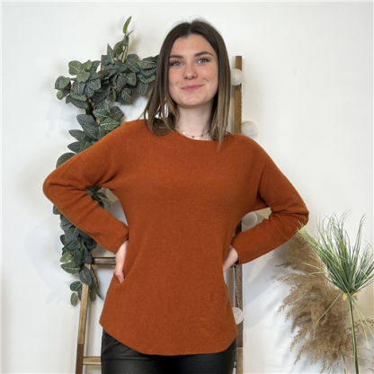 Pull Rouille Col Rond