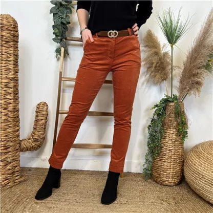 Pantalon en Velour Rouille