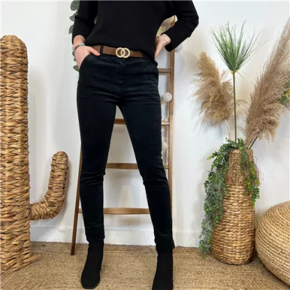 Pantalon en Velour Noir